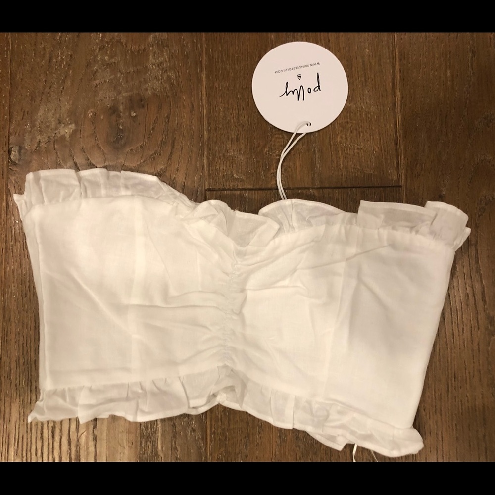 NWT Princess Polly white ruffle crop top